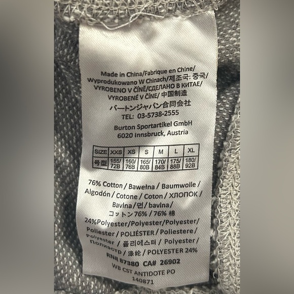 Burton Women’s Gray Hooded Sweatshirt, Size Large - Picture 5 of 6